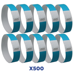Braccialetti identificativi in Tyvek® Avery resistenti all'acqua - conf. 500 pz - blu fluo - TYVBL-50