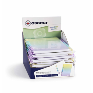 Espositore 12 blocchi note spiralati Osama Rainbow Pastel 120 ff 80 g/m² formato A5 - OW 84045221