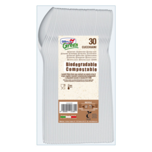 Cucchiaini in biocompost Dopla Green Compact avorio 125 mm - conf. 30 pz - 03906
