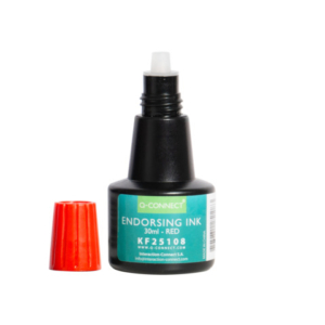 Inchiostro per timbri Q-Connect senza olio 28 ml rosso KF25108