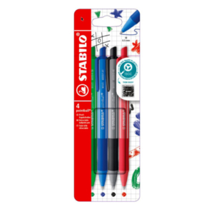 Penna a sfera a scatto Stabilo Pointball Colorful 0,5 mm assortiti - conf. 4 pezzi - 6033/4