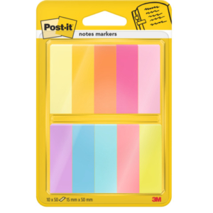 Segnapagina removibili in carta Post-it® Notes Markers assortiti 10 blocchetti da 50 fogli - 670-10AB-EU