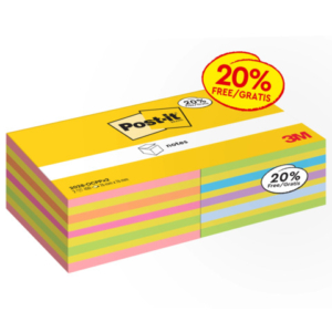 Foglietti riposizionabili Post-it® Cubo 76x76 mm - 450 ff - VALUE PACK da 2 cubi - colori assortiti