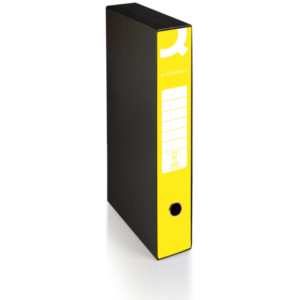 Registratore commerciale con custodia Q-Connect dorso 5 cm - 28,5x32 cm - giallo - 0201041/QM.GI
