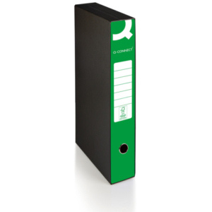 Registratore commerciale con custodia Q-Connect dorso 5 cm - 28,5x32 cm - verde - 0201041/QM.VE