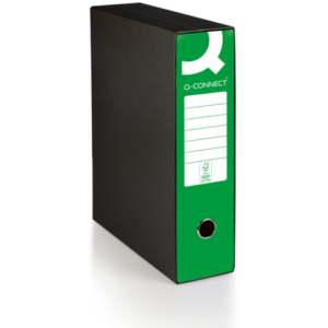 Registratore protocollo con custodia Q-Connect dorso 8 cm - 28,5x35 cm - verde - 0201041/P.VE
