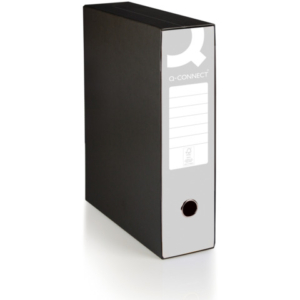 Registratore commerciale con custodia Q-Connect dorso 8 cm - 28,5x32 cm - grigio - 0201041/Q.GR
