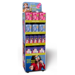 Espositore 48 prodotti audio Music Hero cuffie, microfoni e speaker EXPO-KIDS+
