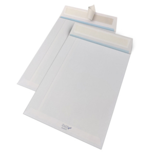 Buste a sacco Blasetti Self con 3 soffietti e strip 120 g/m² bianco - 19+4x26 cm - conf. 250 pz - 0811