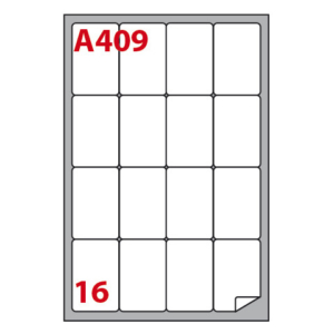 Etichette bianche permanenti in foglio A4 Markin Copiatabu 16 et./foglio - 47,7x70 mm - conf. 100 fogli - X210A409