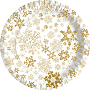 Piatti piani in fibra vergine Dopla Gold Ice - Ø 180 mm - conf. 10 pz - 11819