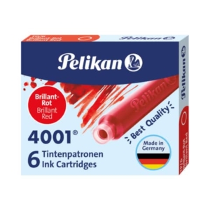 Cartuccia per stilografica Pelikan TP/6 rosso brillante astuccio da 6 - 400142567