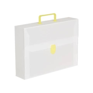 Valigetta portadocumenti Favorit a una chiusura polionda cannettato bianco trasparente 27x38 cm dorso 8 cm - 10050