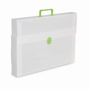 Valigetta portadisegni Favorit a una chiusura polionda cannettato bianco trasp. 36,5x56 cm dorso 3,5 cm - 10050