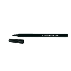 Marcatori punta in fibra TRATTO Office punta conica 0,7 mm nero Conf. 12 pezzi - F730503