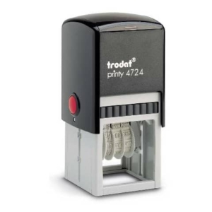 Printy 4724 Datario con testo Trodat PERSONALIZZATO fino a 3+3 righe nero dim. max personalizzazione 40x40 mm