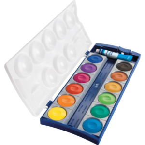 Acquarelli Pelikan Premium K12 - 12 godet assortiti con tubetto da 7,5 ml di bianco + tavolozza - 400141585