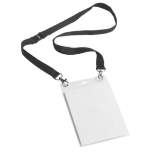 Portanomi DURABLE con cordoncino 20 mm per eventi nero/trasparente inserti f.to A6 conf. 10 - 852501