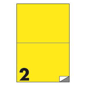 Etichette fluo permanenti Markin Copiatabu 210x148 mm in foglio A4 - 2 et./foglio giallo - conf. 100 fogli