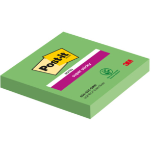 Foglietti riposizionabili Post-it® Super Sticky 76x76 mm - verde - conf. 6 blocchetti da 90 ff - 654-6SS-GRN