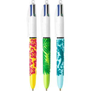 Penna a sfera a scatto BIC 4 Colours Velours M 1 mm in conf. 12 fantasie assortite - 9672771