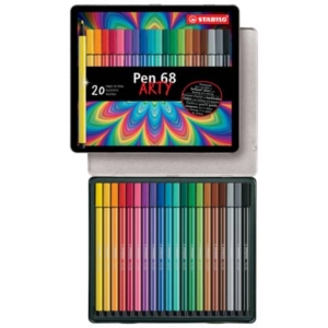 Pennarelli Stabilo Pen 68 1 mm scatola di metallo assortiti Conf. 20 pezzi - 6820-6