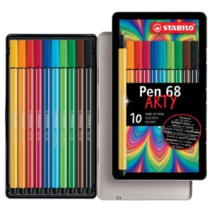 Pennarelli Stabilo Pen 68 1 mm scatola di metallo assortiti Conf. 10 pezzi - 6810-6