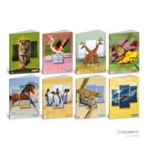 Maxi quaderno Blasetti Animal Label A4 - 100g/m² - 18+1 ff - 1R - conf. 10 pezzi - 9293