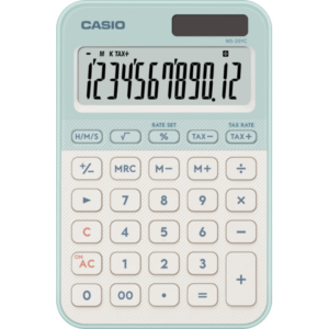 Calcolatrice da tavolo Casio solare o a batteria - display 12 cifre - verde MS-20YC-LG-W-EP