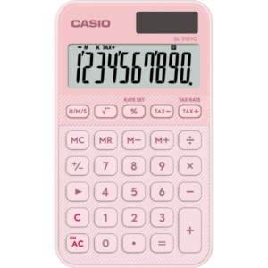 Calcolatrice tascabile Casio solare o batteria - display 10 cifre - rosa SL-310YC-LP-W-EP