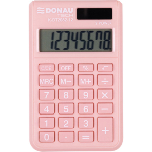 Calcolatrice tascabile Donau Tech con display a 8 cifre - 97x60x10 mm rosa K-DT2082-12