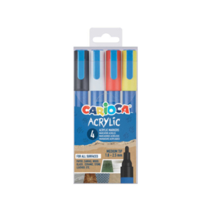 Marcatore acrilico Carioca punta Bullet in blister da 4 colori assortiti 45278