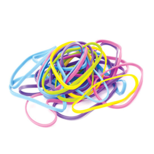 Elastici in gomma e lattice Nikoffice in busta da 45 g colori fluo e misure assortite - 18NIK059