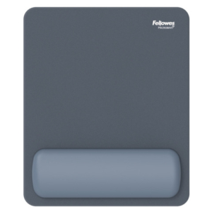 Tappetino mouse con poggiapolso Fellowes Breyta - antibatterico Microban 24×20 cm - blu marino - 100142557