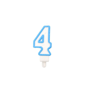 Candelina Party Go bianco e azzurro H.6 cm n° 4 EA0208