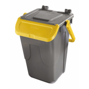 Bidone con sportello a becco in PP Medial Duck 35L grigio-giallo 720116