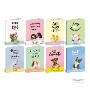 Maxi quaderno Blasetti Lovely Paws A4 - 100 g/m² - 18+1 ff - B - conf. 10 pezzi - 9278
