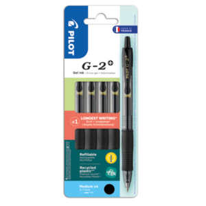 Set2Go 4 penne roller gel a scatto G-2+ nero 001463