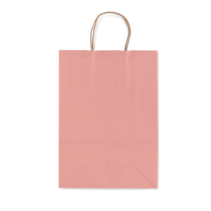 Borsa shopper Rex-Sadoch Allegra tinta unita Fashion su kraft bianco - rosa cipria 36x12x41 cm - conf. 25 pz