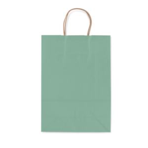 Borsa shopper Rex-Sadoch Allegra tinta unita Fashion su kraft bianco - verde salvia - 22x10x27 cm - conf. 25 pz
