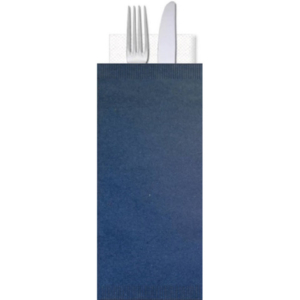 Buste portaposate Ristocart in carta paglia con tovagliolo 2 veli 25x10,5 cm conf. 100 pz blu - WRBUP2039