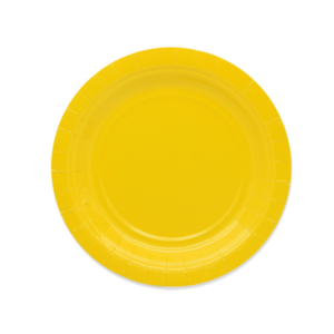 Piatti in carta di pura polpa di cellulosa Ecolor Ø 18 cm - giallo - conf. 25 pz - 74094