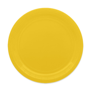Piatti in carta di pura polpa di cellulosa Ecolor Ø 24 cm - giallo - conf. 25 pz - 74093
