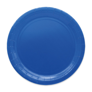 Piatti in carta di pura polpa di cellulosa Ecolor Ø 24 cm - blu - conf. 25 pz - 74089