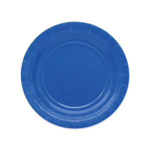 Piatti in carta di pura polpa di cellulosa Ecolor Ø 18 cm - blu - conf. 25 pz - 74090