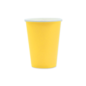 Bicchieri in carta di pura cellulosa Ecolor 250 ml - giallo - conf. 25 pz - 74095