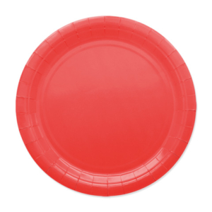 Piatti in carta di pura polpa di cellulosa Ecolor Ø 24 cm - rosso - conf. 25 pz - 74077