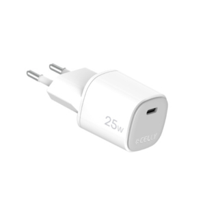 Caricatore da parete Celly GaN 25W con 1x USB-C - bianco UPTC1USBC25WWH
