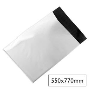 Buste spedizione Q-Connect PE 50 µm - esterno bianco/interno nero - conf. 100 pz - 550x770 mm - KF18955