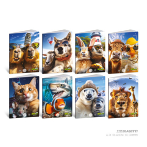 Maxi quaderno Blasetti Animal Selfie A4 - 100 g/m² - 24+1 ff - 1R - conf. 10 pezzi - 9401